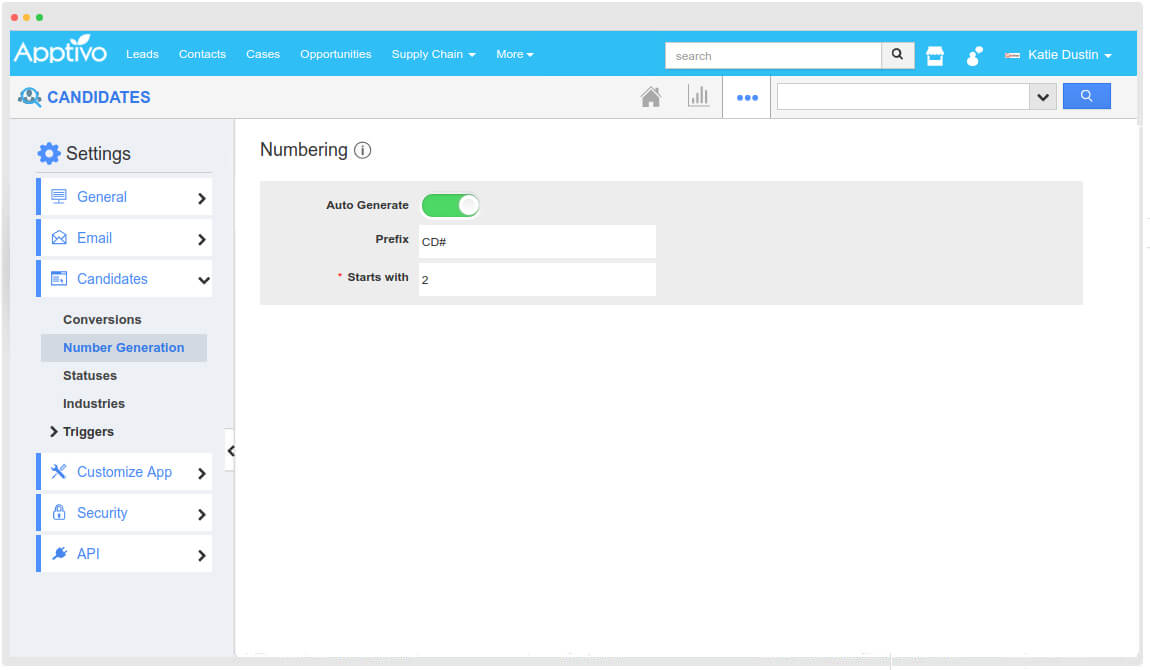 candidate numbering