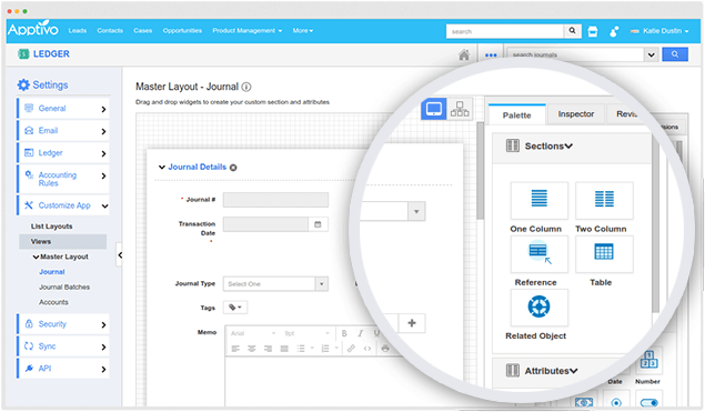 customizable view ledger