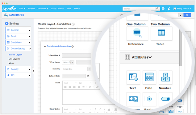 customize candidates