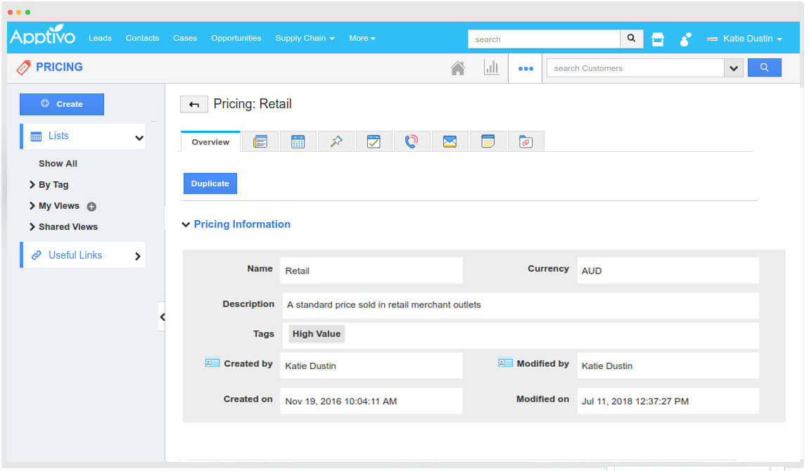 duplicates price list