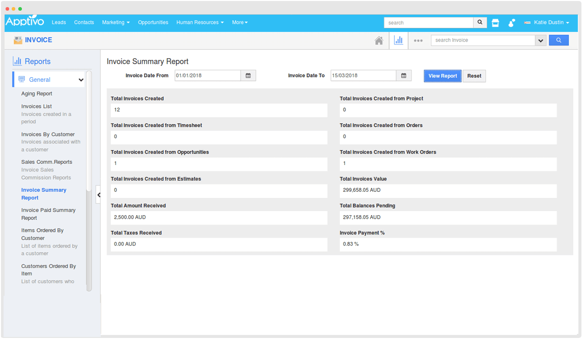 Apptivo - Invoices